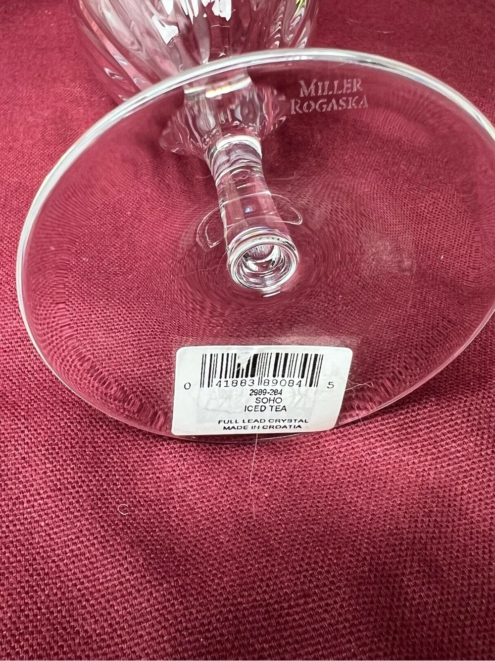 Reed and Barton Miller Rogaska crystal tea glass. Beautiful weighted Peace.